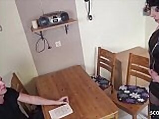 German Mother Naomi Seduce Step Son to Fuck in Kitchen 8 min